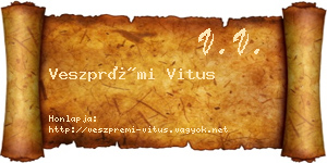 Veszprémi Vitus névjegykártya